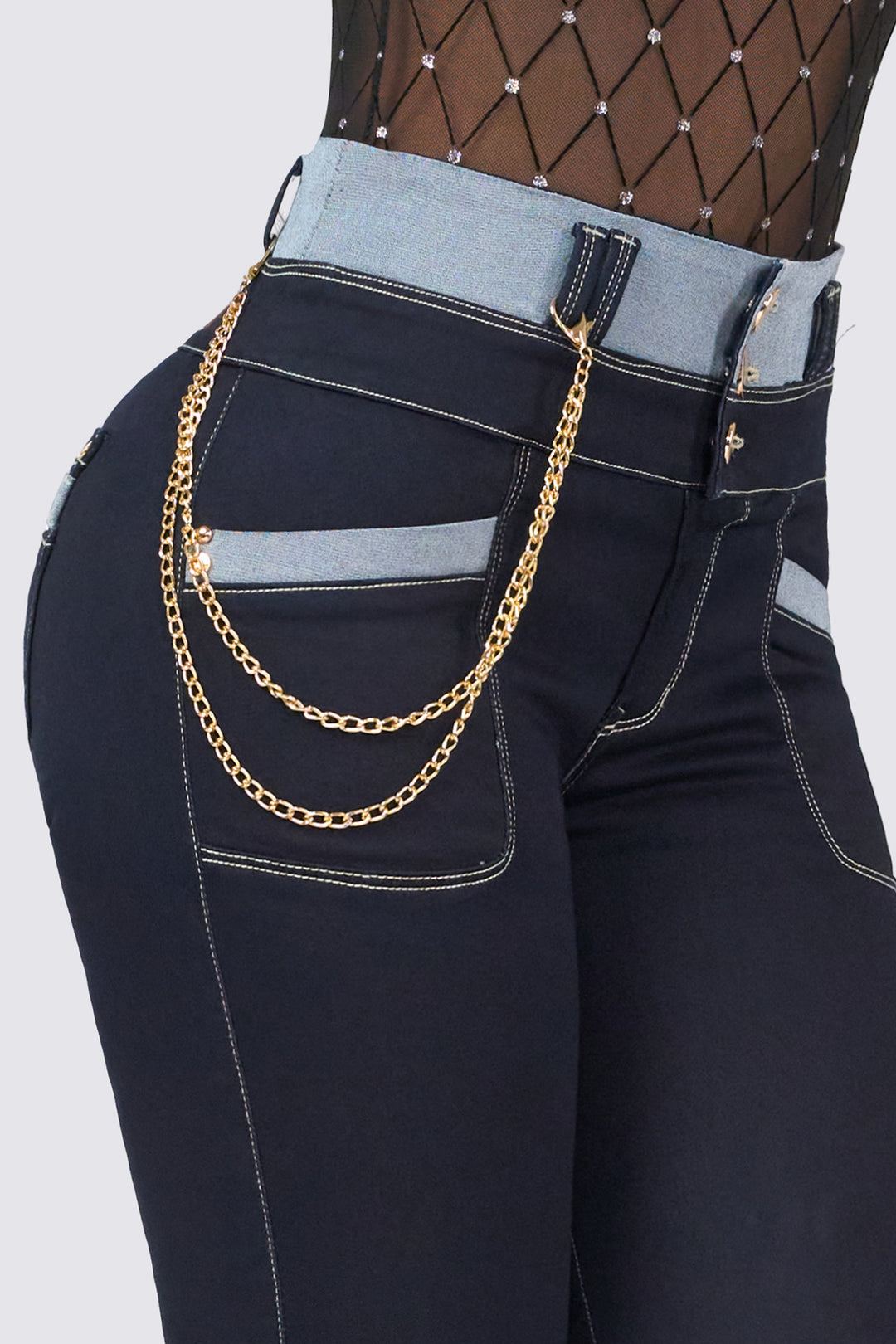 SKINNY JEANS COMBINADO 7101