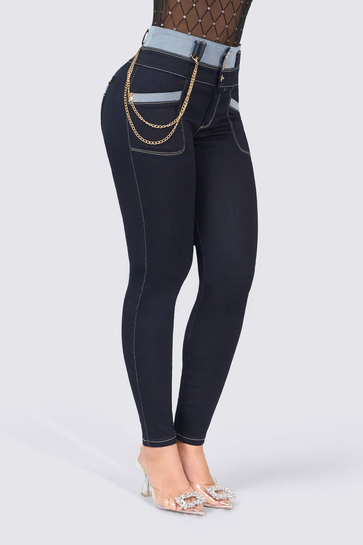 SKINNY JEANS COMBINADO 7101