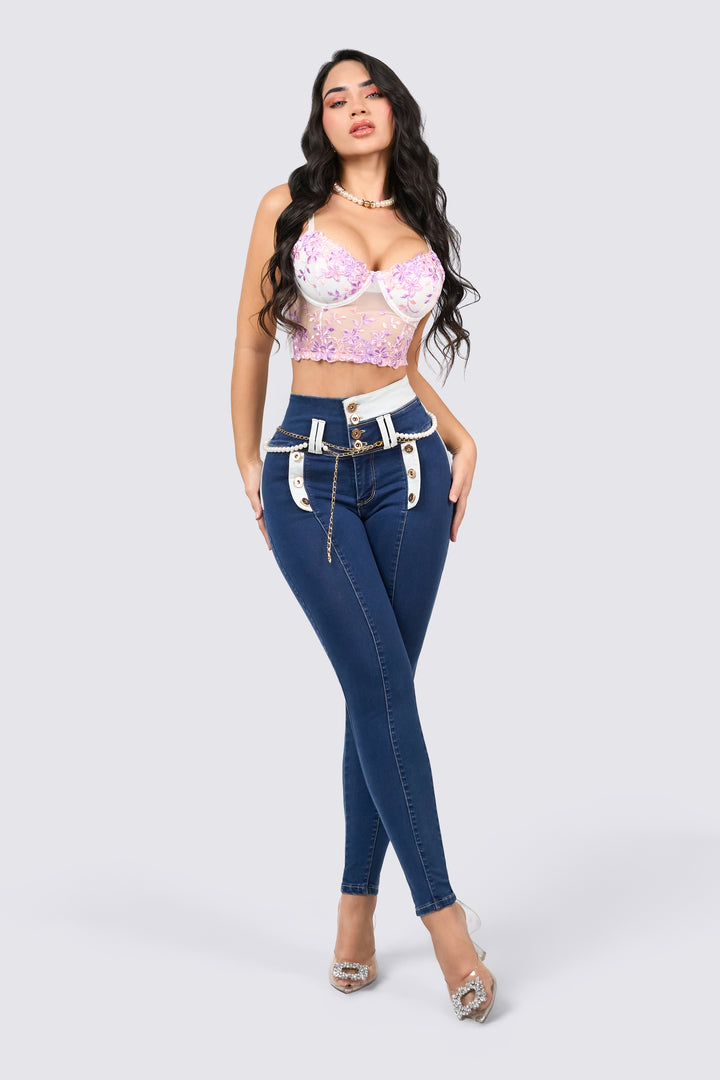 SKINNY JEAN COMBINADO 7087-N