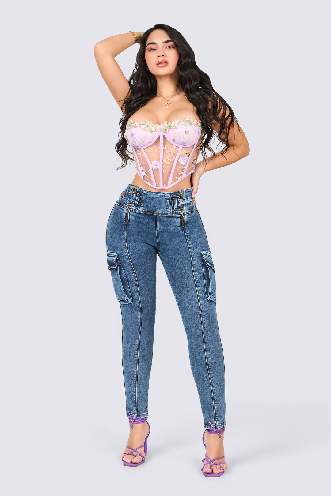SKINNY JEANS BOLSILLOS CARGO 7053-N