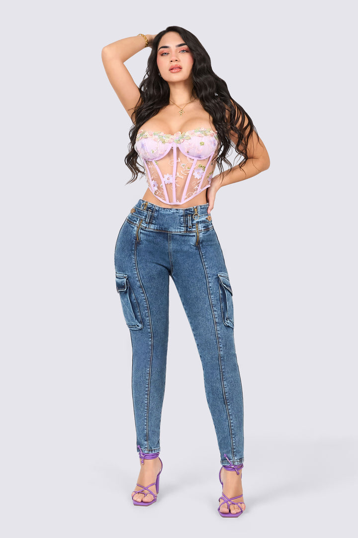 SKINNY JEANS BOLSILLOS CARGO 7053-N