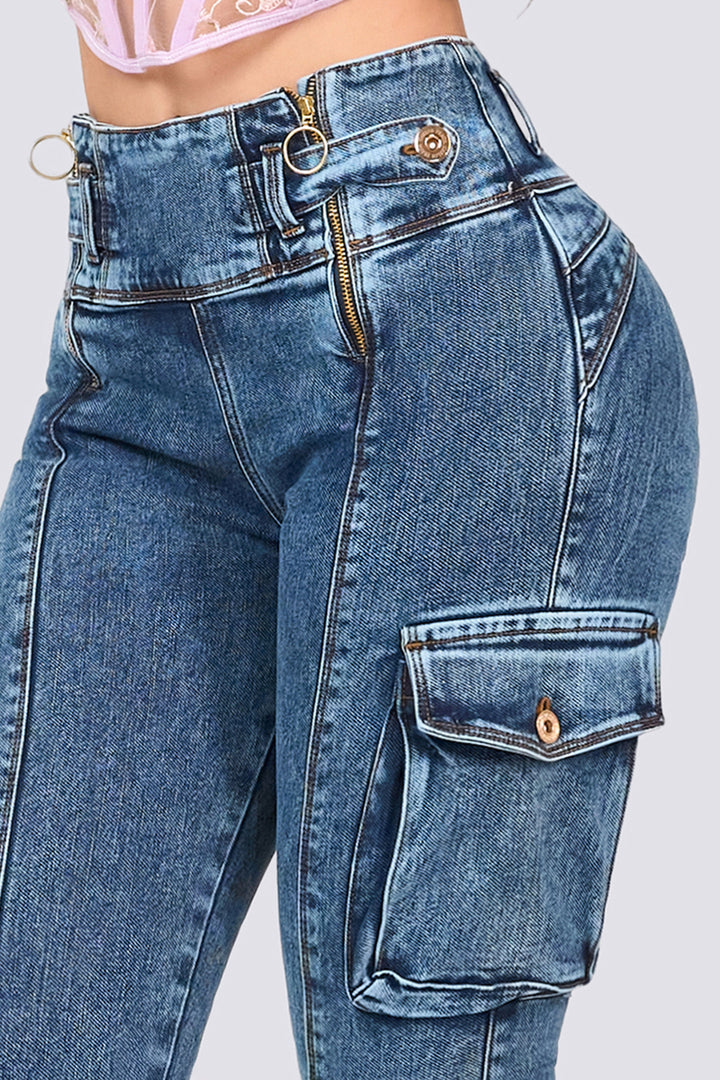 SKINNY JEANS BOLSILLOS CARGO 7053-N