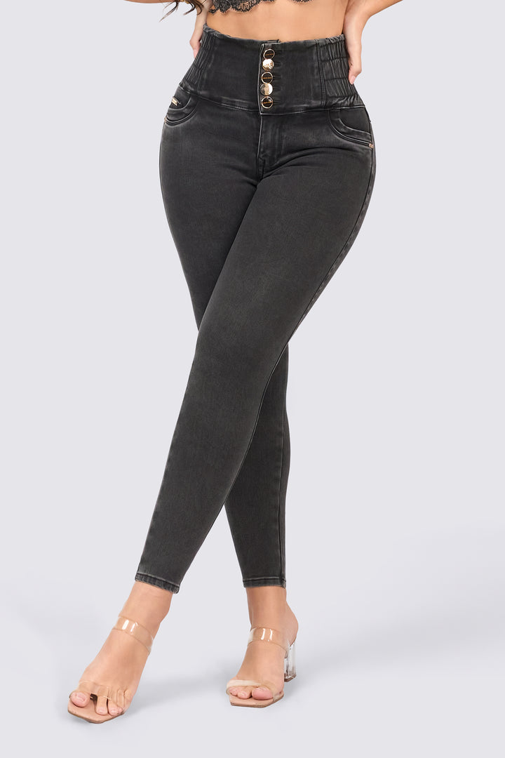 JEANS LEVANTA COLA GRIS 6834