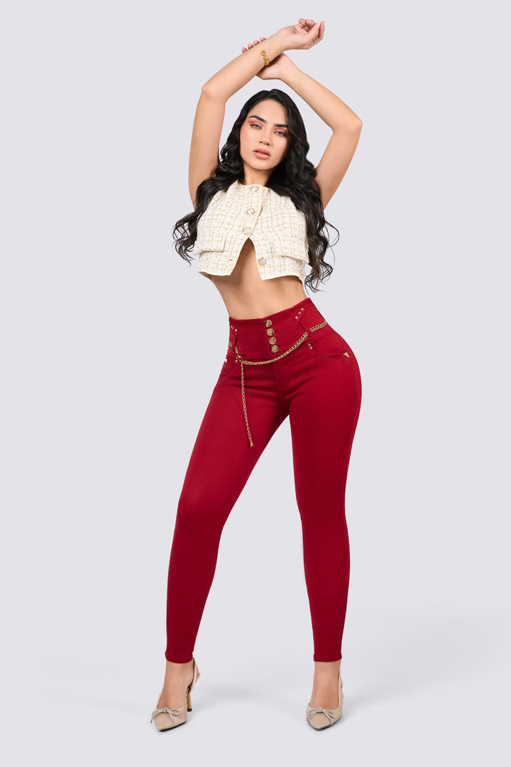 JEANS LEVANTA COLA VINOTINTO 6268