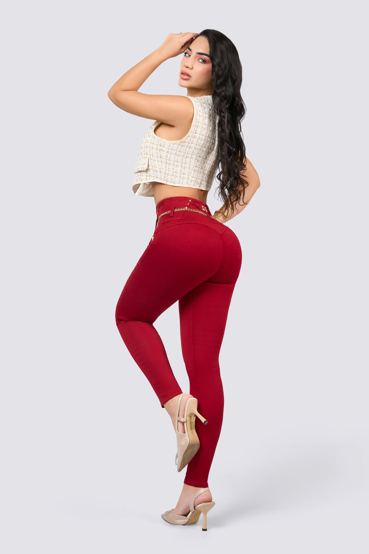 JEANS LEVANTA COLA VINOTINTO 6268