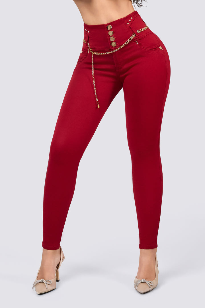 JEANS LEVANTA COLA VINOTINTO 6268