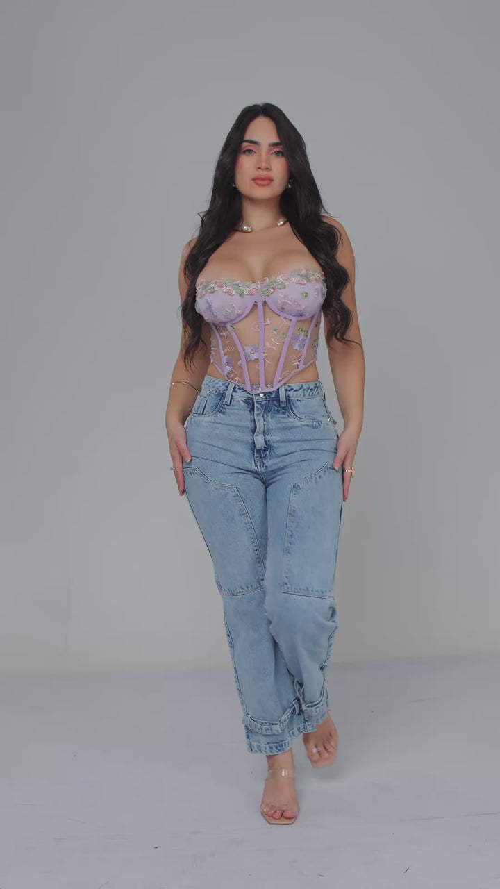 PANTALÓN BOTA RECTA AZUL CLARO 7064