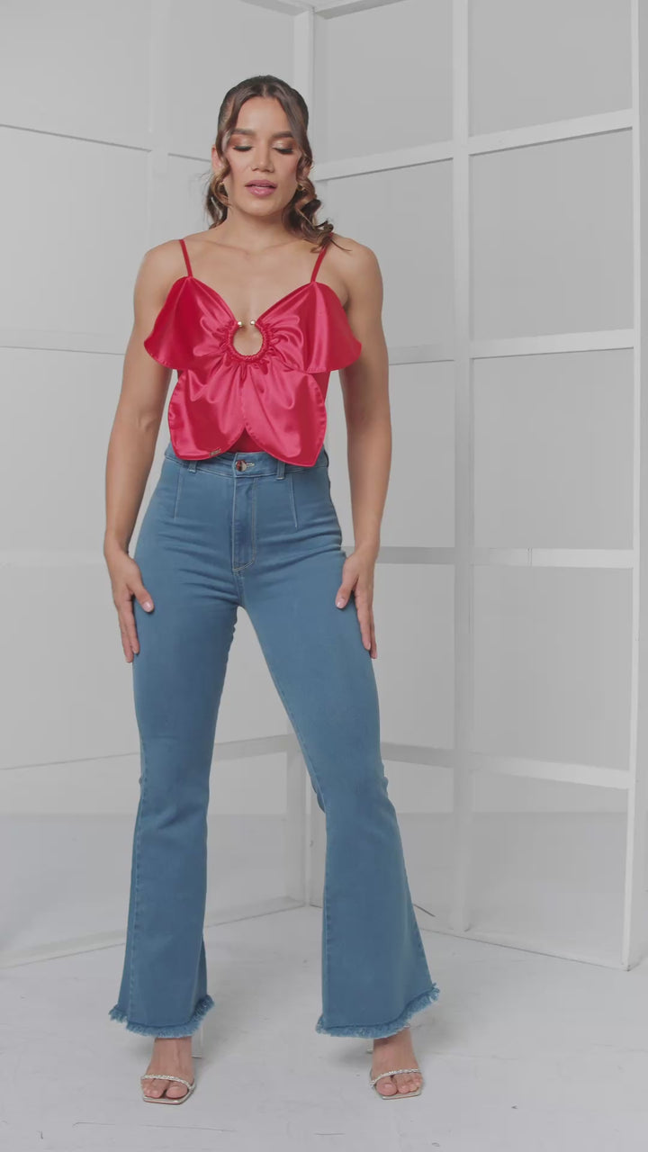 PANTALON BOTA CAMPANA AZUL 6853