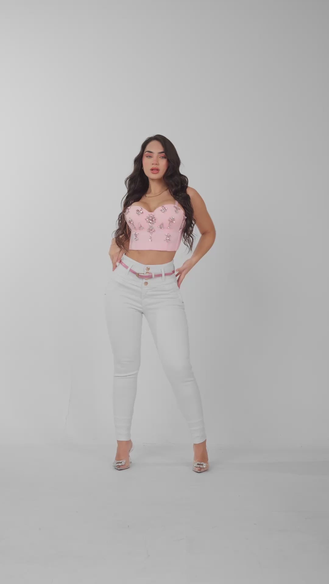 SKINNY JEANS BLANCO TIRO ALTO 7095