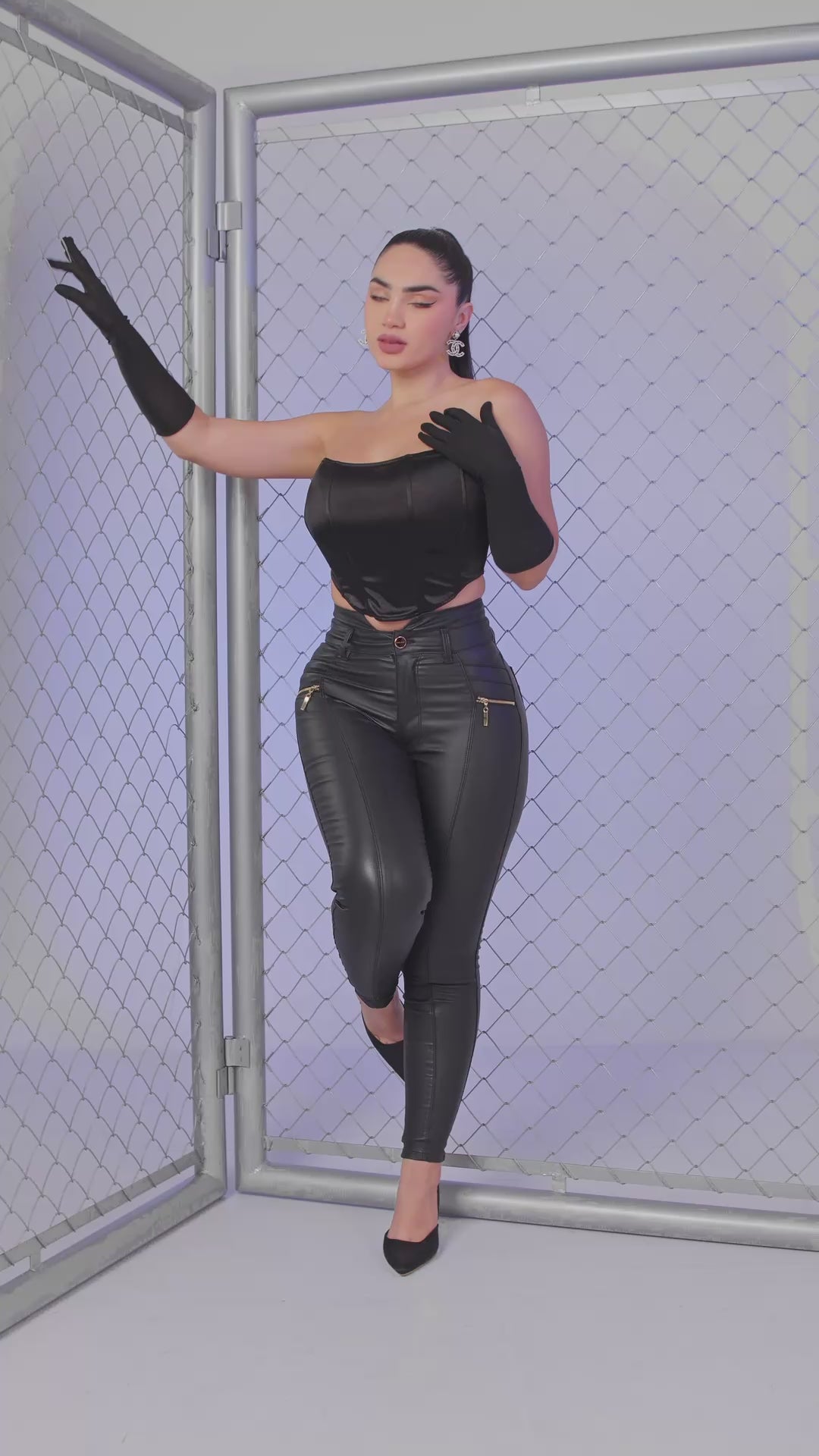 PANTALÓN EFECTO CUERO 7009