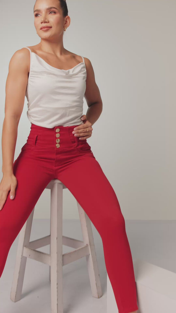 SKINNY JEANS ROJO 6858