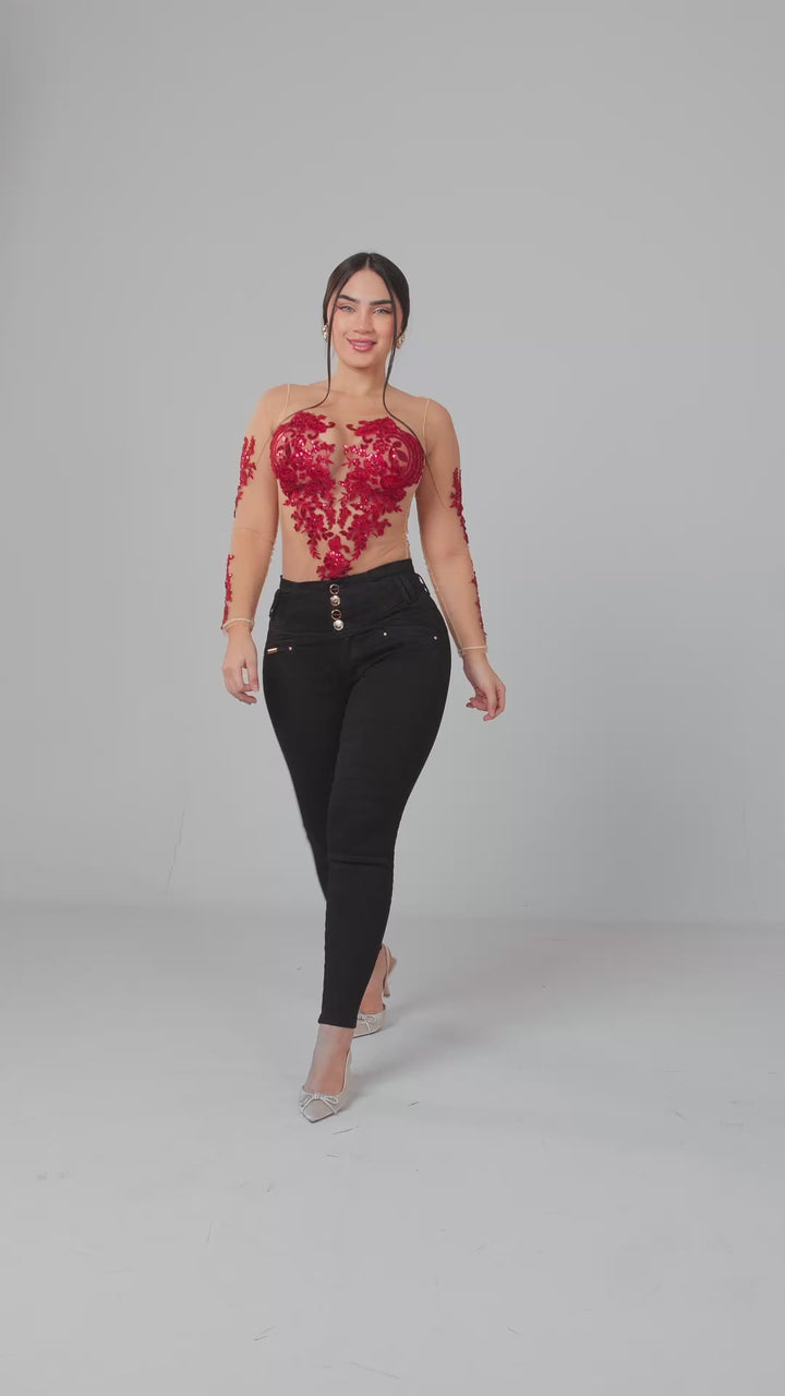 SKINNY JEAN NEGRO 7055